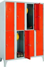 Dulap Vestiar metalic cu picioare si 8 usi color 116/08S 1200x500x1800 mm Italia portocaliu 