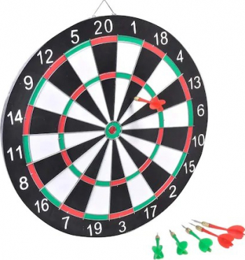 Joc Darts Shopiens cu 2 fete Fata-Verso cu 6 sageti incluse 30 cm 
