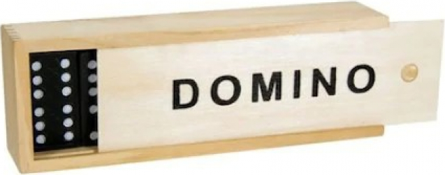 Joc de societate Shopiens Domino + cutie din lemn 