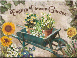 Magnet - Flower Garden Blue Barrow 