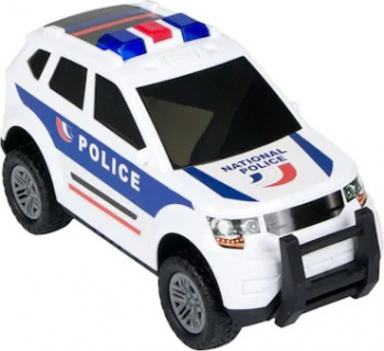 Masinuta de politie cu sunet si lumina 30 cm 36 luni+ alb cu albastru Shopiens 
