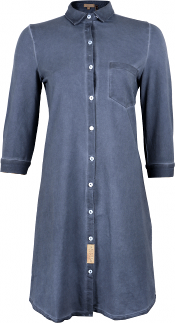 Rochie dama cu nasturi Zusss maneci trei sferturi Bleumarin 