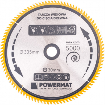 Disc pentru fierastrau circular TDD-305x30mm 100 dinti Powermat PM0903 