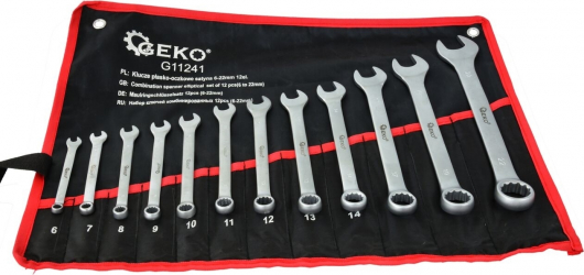 Set 12 chei combinate drepte 6-12mm CrV GEKO G11241 