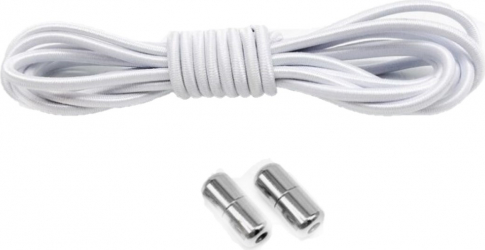 Sireturi Elastice cu sistem NO TOUCH cu Capsula Metalica SIRETILA and reg Rotunde Alb 