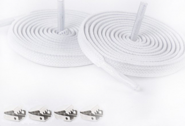 Sireturi Elastice cu sistem NO TOUCH cu clips metalic SIRETILA and reg Plate Alb 