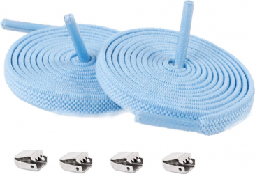 Sireturi Elastice cu sistem NO TOUCH cu clips metalic SIRETILA and reg Plate Blue 