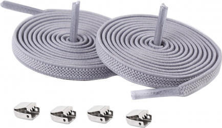 Sireturi Elastice cu sistem NO TOUCH cu clips metalic SIRETILA and reg Plate Gri deschis 