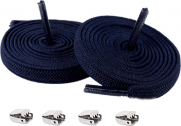 Sireturi Elastice cu sistem NO TOUCH cu clips metalic SIRETILA and reg Plate Navy Blue 