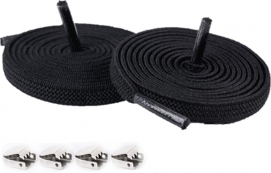 Sireturi Elastice cu sistem NO TOUCH cu clips metalic SIRETILA and reg Plate Negru 