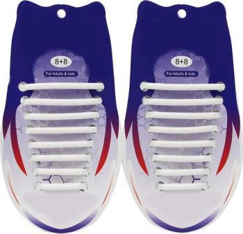 Sireturi Elastice din Silicon pentru pantofi sport functie NO TOUCH SIRETILA and reg Alb 