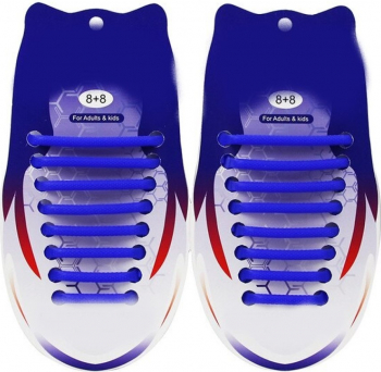 Sireturi Elastice din Silicon pentru pantofi sport functie NO TOUCH SIRETILA and reg Albastru 
