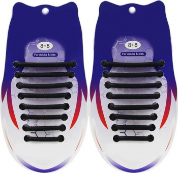 Sireturi Elastice din Silicon pentru pantofi sport functie NO TOUCH SIRETILA and reg Negru 