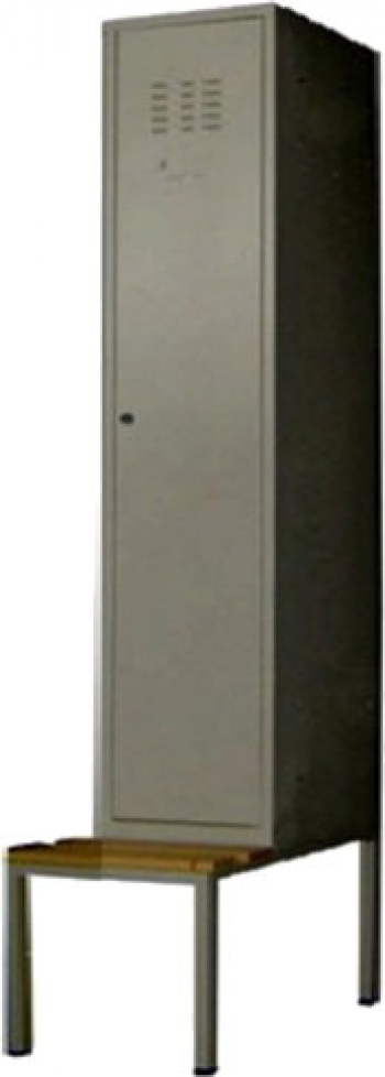 Vestiar compartimentat metalic cu 1 usa si bancuta 400x450x2200 mm LxlxH ECO+ 