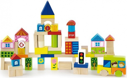 Set blocuri constructie colorate pictate City