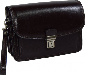 Borseta de mana office piele maro inchis MAGAZINUL DE GENTI model A01 