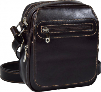Borseta piele MAGAZINUL DE GENTI casual maro inchis 02 