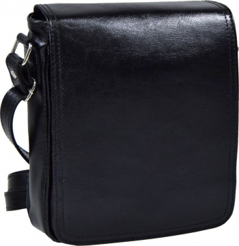 Borseta piele neagra MAGAZINUL DE GENTI model cu capac 05 