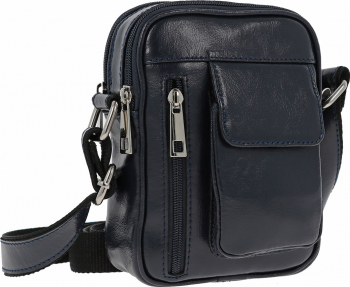 Borseta din piele naturala bleumarin model cu buzunar 06 MAGAZINUL DE GENTI 