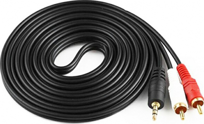 Cablu conector audio 2 RCA la Jack 3.5 mm 5 m negru BBL1839 