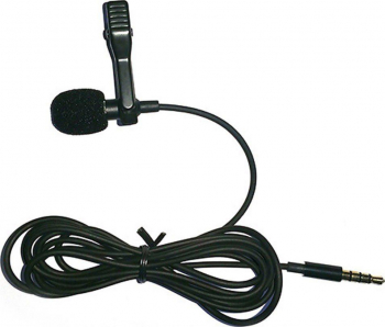 Microfon tip lavaliera cu conector Jack 3.5 mm pentru telefon laptop sistem de prindere clip-on cablu 1.5 m Negru