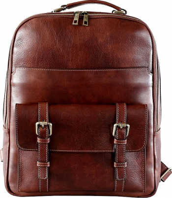 Rucsac barbati din piele naturala coniac R126A 