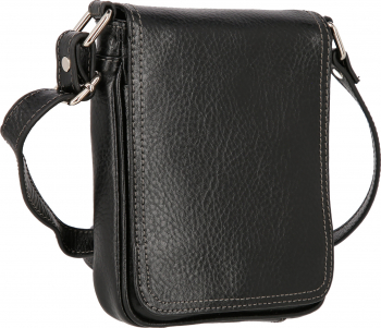 Borseta piele moale casual negru cu capac 044 MAGAZINUL DE GENTI 