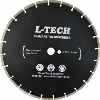 Disc diamantat negru 350mm x 25 4mm Geko G00228 