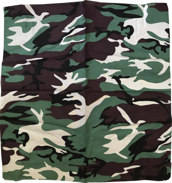 Esarfa tip bandana cu imprimeu camuflaj bumbac 54 x 54 cm 
