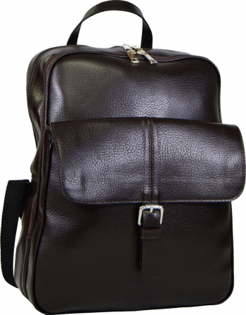 Rucsac mare unisex din piele naturala maro inchis MAGAZINUL DE GENTI model 245 