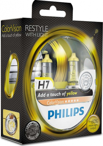 Set 2 Becuri auto Philips H7 Color Vision Yellow 12V 55W 