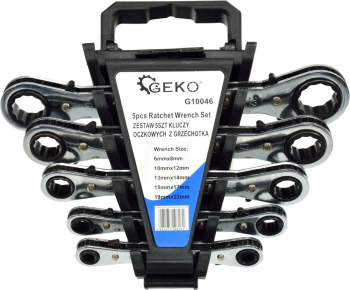 Set 5 chei inelare cu clichet 6-22mm Geko G10046 