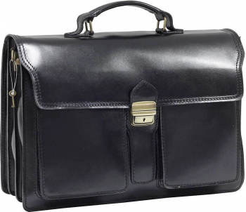 Geanta barbati business din piele naturala 902 NEGRU portlaptop 