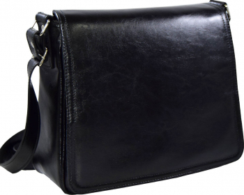 Geanta piele neagra tip postas MAGAZINUL DE GENTI dama casual 137 