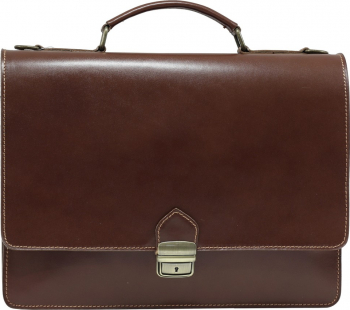 Servieta office din piele naturala 332A coniac portlaptop 