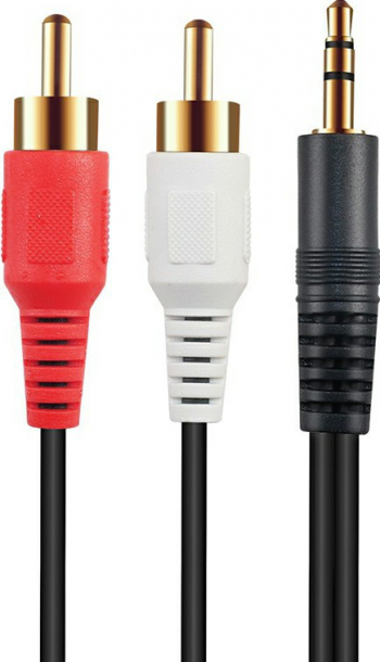 Cablu conector audio 2 RCA la Jack 3.5 mm pentru televizor HD DVD DVR consola jocuri subwoofer 1.5 m Negru BBL1869 