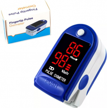 Pulsoximetru / Puls-Oximetru FingterTip Albastru/Alb Indica nivelul de Saturatie a Oxigenului din Sange Masoara Rata Pulsului