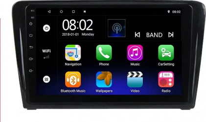 Navigatie Skoda Rapid 2013 - 2018 Android Display 9 inch 2GB RAM +32 GB ROM Internet 4G Aplicatii Waze Wi Fi Usb Bluetooth 