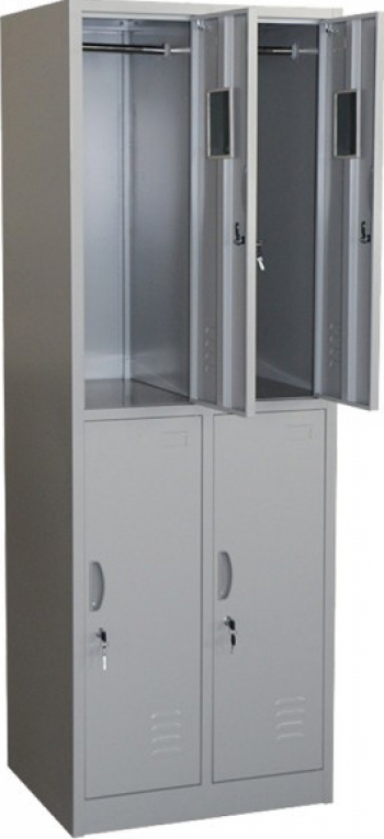 Vestiar metalic ASAMBLAT CU 4 USI 2x2 600x500x1800 mm LxlxH PLUS 