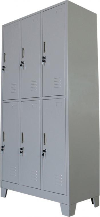 Vestiar metalic ASAMBLAT cu picioare si 6 usi 3x2 1000x350x1920 mm LxlxH PLUS 