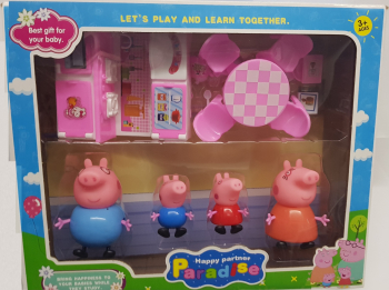 Set figurine Peppa Pig bucatarie masa scaune vesela 