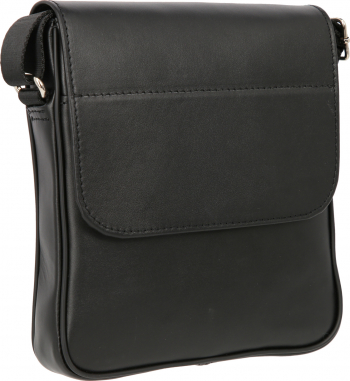 Borseta de umar din piele naturala neagra model cu capac S02 MAGAZINUL DE GENTI 