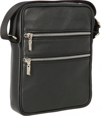 Borseta din piele naturala neagra model cu fermoare S05 MAGAZINUL DE GENTI 