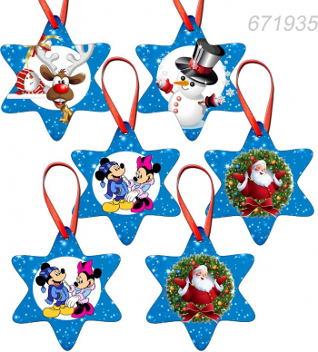 Ornamente brad forma stea set 6 bucati
