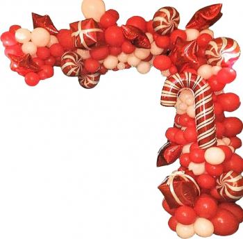 Set baloane Craciun 144 bucati rosu alb forma de bomboane cutie de cadouri stea rosie balon Mos Craciun balon Om de zapaza Ghirlanda baloane 