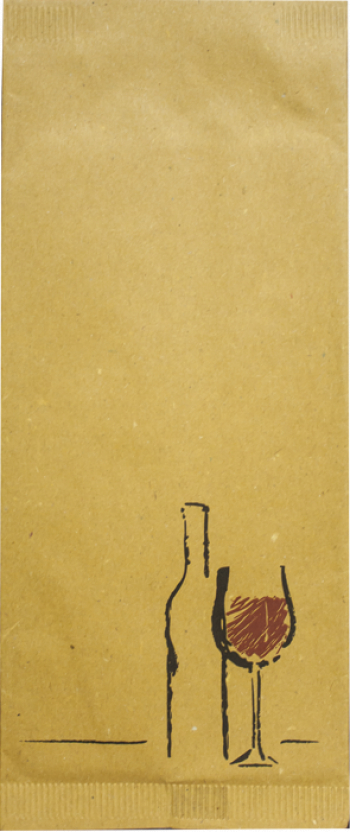 Pachet suport tacamuri RAKI din hartie de tip plic 11x25cm cu decor VIN 125buc 