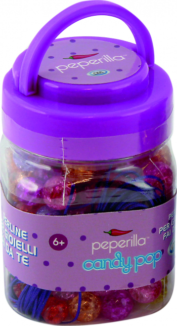 Set margele de sticla colorata + 5 m cordon colorat Peperilla 
