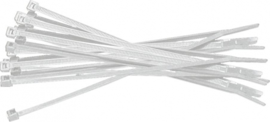 Brida din plastic Cablexpert banda zimtata colier 2.5x100mm alba set 100 bucati 