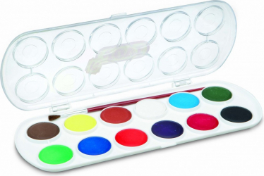 Acuarele 12 culori/set 33 mm diametru +pensula Jovi 