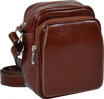 Borseta piele maro coniac MAGAZINUL DE GENTI casual 03 